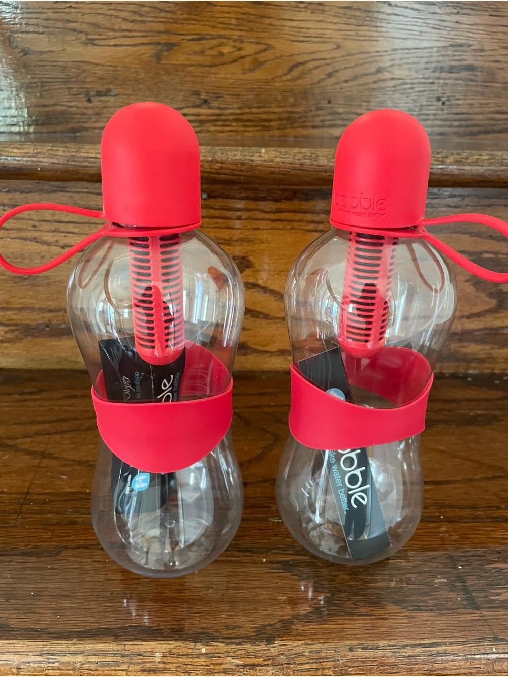 Bobble Water Filter Bottle Lot of 2 Red 18oz Reusable BPA Free New With Tags
